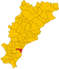 Map of comune of Ceriale (Savona, Italy)